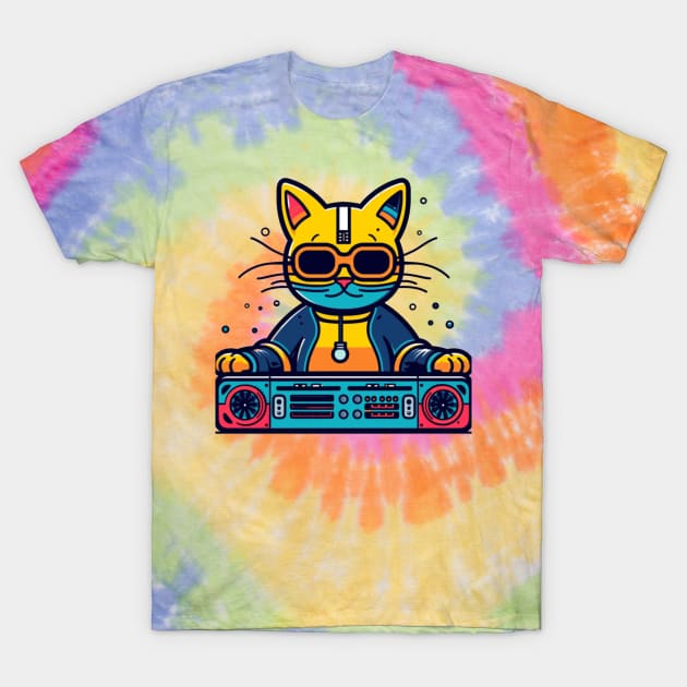 Funny Keith Haring, cat Dj T-Shirt by Art ucef